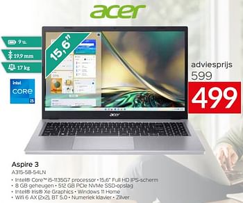 Promotions Acer aspire 3 a315-58-54ln - Acer - Valide de 20/08/2023 à 30/09/2023 chez Selexion