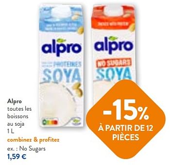 Promotions Alpro boissons au soja no sugars - Alpro - Valide de 20/09/2023 à 03/10/2023 chez OKay