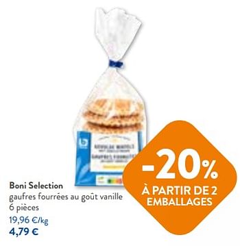 Promotions Boni selection gaufres fourrées au goût vanille - Boni - Valide de 20/09/2023 à 03/10/2023 chez OKay