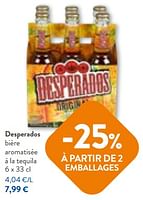 Promotions Desperados bière aromatisée à la tequila - Desperados - Valide de 20/09/2023 à 03/10/2023 chez OKay