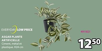 Promotions Asgar plante artificielle - Produit Maison - Jysk - Valide de 25/09/2023 à 15/10/2023 chez Jysk