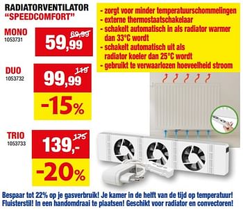 Promoties Radiatorventilator speedcomfort mono - Huismerk - Hubo  - Geldig van 27/09/2023 tot 08/10/2023 bij Hubo