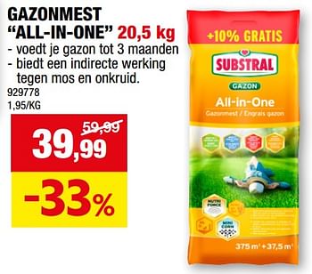 Promoties Gazonmest all-in-one - Substral - Geldig van 27/09/2023 tot 08/10/2023 bij Hubo