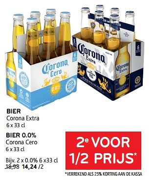 Promoties Bier corona extra + bier 0.0% corona cero 2e voor 1-2 prijs - Corona - Geldig van 20/09/2023 tot 03/10/2023 bij Alvo