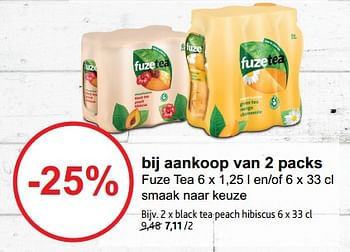 Promoties Bij aankoop van 2 packs fuze tea -25% - FuzeTea - Geldig van 20/09/2023 tot 03/10/2023 bij Alvo