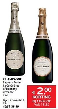 Champagne laurent-perrier € 2.00 korting bij aankoop van 1 fles-Laurent-Perrier