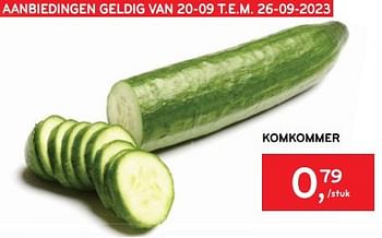 Promoties Komkommer - Huismerk - Alvo - Geldig van 20/09/2023 tot 03/10/2023 bij Alvo