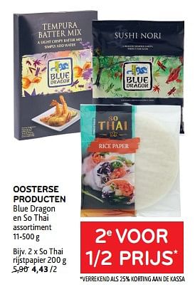 Promoties Oosterse producten blue dragon en so thai 2e voor 1-2 prijs - Huismerk - Alvo - Geldig van 20/09/2023 tot 03/10/2023 bij Alvo