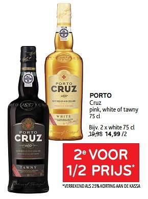 Promoties Porto cruz 2e voor 1-2 prijs - Porto Cruz - Geldig van 20/09/2023 tot 03/10/2023 bij Alvo