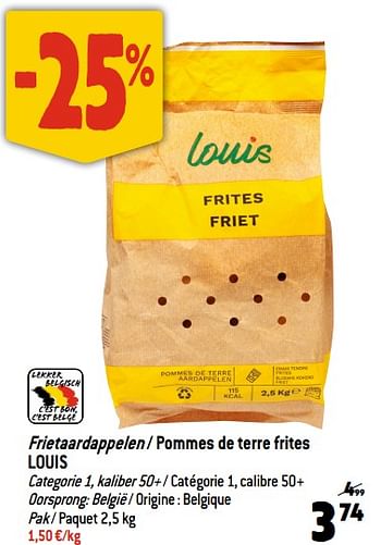 Promoties Frietaardappelen - pommes de terre frites louis - Louis - Geldig van 27/09/2023 tot 03/10/2023 bij Match
