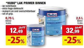 Promoties Hubo lak primer binnen - Huismerk - Hubo  - Geldig van 27/09/2023 tot 08/10/2023 bij Hubo