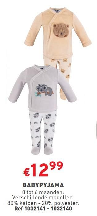 Promoties Babypyjama - Huismerk - Trafic  - Geldig van 04/10/2023 tot 09/10/2023 bij Trafic