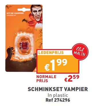 Promoties Schminkset vampier - Huismerk - Trafic  - Geldig van 04/10/2023 tot 09/10/2023 bij Trafic