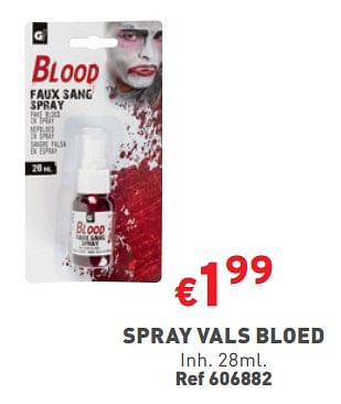 Promoties Spray vals bloed - Huismerk - Trafic  - Geldig van 04/10/2023 tot 09/10/2023 bij Trafic