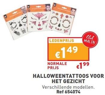 Promoties Halloweentattoos voor het gezicht - Huismerk - Trafic  - Geldig van 04/10/2023 tot 09/10/2023 bij Trafic