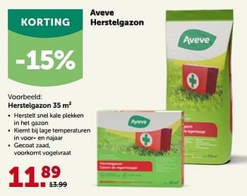 Promoties Aveve herstelgazon - Huismerk - Aveve - Geldig van 27/09/2023 tot 08/10/2023 bij Aveve
