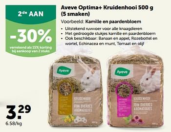 Promotions Aveve optima+ kruidenhooi kamille en paardenbloem - Produit maison - Aveve - Valide de 27/09/2023 à 08/10/2023 chez Aveve