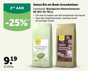 Promoties Biologische meelverbeteraar be-bio-01 - Huismerk - Aveve - Geldig van 27/09/2023 tot 08/10/2023 bij Aveve