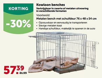 Promoties Metalen bench met schuifdeur - Kowloon - Geldig van 27/09/2023 tot 08/10/2023 bij Aveve