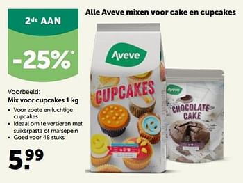 Promoties Mix voor cupcakes - Huismerk - Aveve - Geldig van 27/09/2023 tot 08/10/2023 bij Aveve