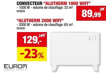 Promotions Eurom convecteur alutherm 1000 wifi - Eurom - Valide de 27/09/2023 à 08/10/2023 chez Hubo