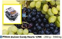 Pitloze druiven candy hearts-Huismerk - Carrefour 
