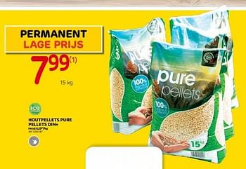 Promoties Houtpellets pure pellets din+ - Pure Pellets - Geldig van 27/08/2023 tot 16/10/2023 bij Brico