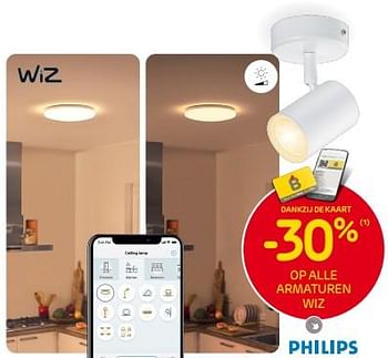 Promoties -30% op alle armaturen wiz - Philips - Geldig van 27/08/2023 tot 16/10/2023 bij Brico