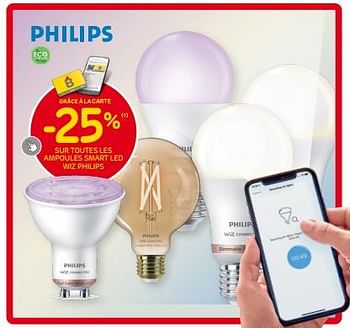 Promotions -25% sur toutes les ampoules smart led wiz philips - Philips - Valide de 27/08/2023 à 16/10/2023 chez Brico