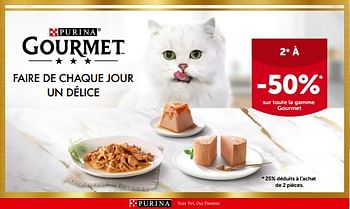 Promotions 2e à -50% sur toute la gamme gourmet - Purina - Valide de 27/09/2023 à 08/10/2023 chez Aveve