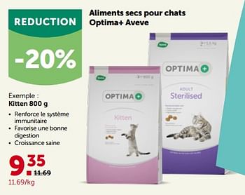 Promotions Aliments secs pour chats optima+ aveve kitten - Produit maison - Aveve - Valide de 27/09/2023 à 08/10/2023 chez Aveve