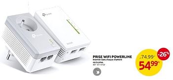 Promotions Prise wifi powerline - TP-LINK - Valide de 27/08/2023 à 16/10/2023 chez Brico