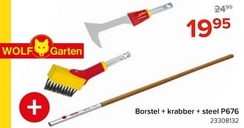 Promoties Borstel + krabber + steel p676 - Wolf Garten - Geldig van 25/09/2023 tot 22/10/2023 bij Euro Shop