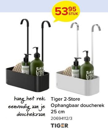 Promoties Tiger 2-store ophangbaar doucherek - Tiger - Geldig van 25/09/2023 tot 22/10/2023 bij Euro Shop