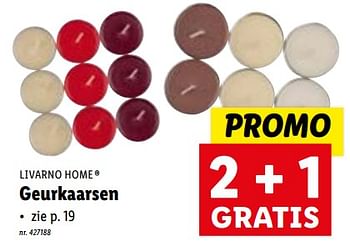 Promoties Geurkaarsen 2 + 1 gratis - Livarno - Geldig van 25/10/2023 tot 31/10/2023 bij Lidl