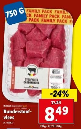 Promoties Runderstoofvlees - Huismerk - Lidl - Geldig van 25/10/2023 tot 31/10/2023 bij Lidl