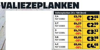 Promoties Valiezeplanken 25 x 100 - Huismerk - Bouwcenter Frans Vlaeminck - Geldig van 03/10/2023 tot 31/10/2023 bij Bouwcenter Frans Vlaeminck