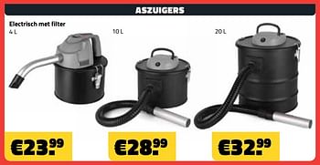 Promoties Aszuigers electrisch met filter - Huismerk - Bouwcenter Frans Vlaeminck - Geldig van 03/10/2023 tot 31/10/2023 bij Bouwcenter Frans Vlaeminck