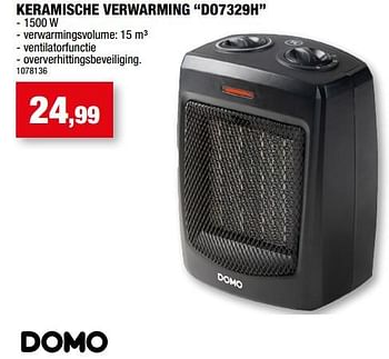 Promotions Domo elektro keramische verwarming do7329h - Domo elektro - Valide de 27/09/2023 à 31/12/2023 chez Hubo