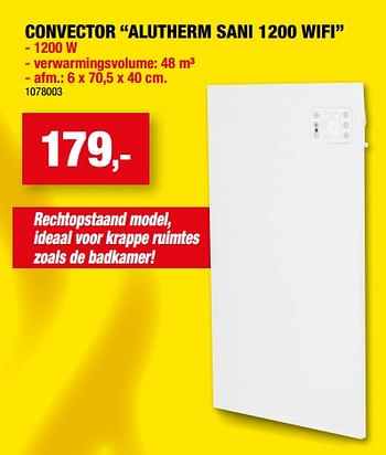 Promotions Eurom convector alutherm sani 1200 wifi - Eurom - Valide de 27/09/2023 à 31/12/2023 chez Hubo