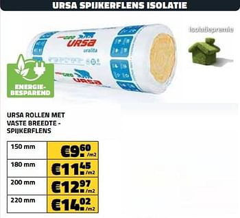 Promoties Ursa spijkerflens isolatie rollen met vaste breedte - Ursa - Geldig van 03/10/2023 tot 31/10/2023 bij Bouwcenter Frans Vlaeminck