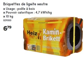 Promotions Briquettes de lignite neutre - Heizprofi - Valide de 27/09/2023 à 31/12/2023 chez Mr. Bricolage