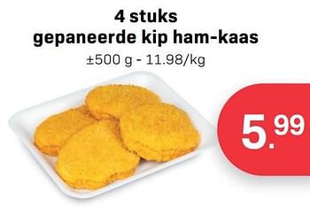Promoties 4 stuks gepaneerde kip ham-kaas - Huismerk - Buurtslagers - Geldig van 29/09/2023 tot 26/10/2023 bij Buurtslagers
