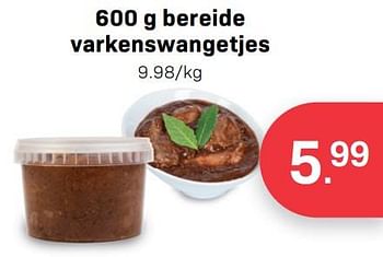 Promoties 600 g bereide varkenswangetjes - Huismerk - Buurtslagers - Geldig van 29/09/2023 tot 26/10/2023 bij Buurtslagers