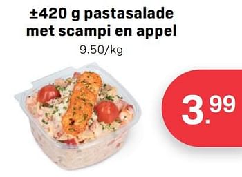 Promoties ±420 g pastasalade met scampi en appel - Huismerk - Buurtslagers - Geldig van 29/09/2023 tot 26/10/2023 bij Buurtslagers