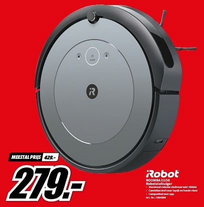 iRobot Irobot roomba i1158 robotstofzuiger Promotie bij Media Markt