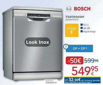 Promoties Bosch vaatwasser sms4hti31e - Bosch - Geldig van 01/10/2023 tot 31/10/2023 bij Eldi