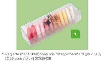 Promoties Reglette met suikerbonen mix roze-gemarmerd goud - Huismerk - Ava - Geldig van 28/09/2023 tot 28/09/2024 bij Ava