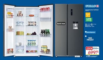 Promoties Friac amerikaanse koelkast sbs7021ix - Friac - Geldig van 01/10/2023 tot 31/10/2023 bij Eldi