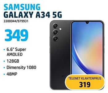 Promoties Samsung galaxy a34 5g - Samsung - Geldig van 09/10/2023 tot 31/10/2023 bij Auva